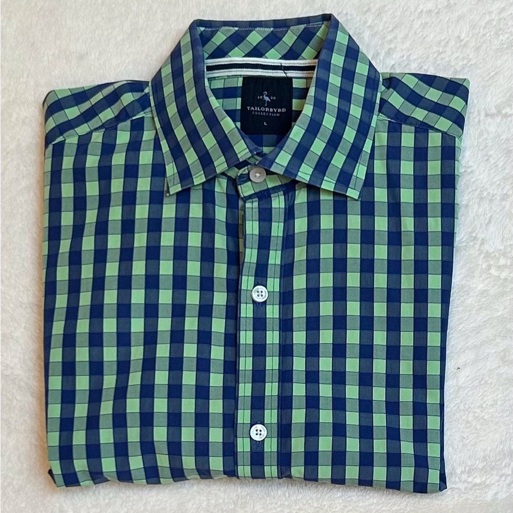 Tailorbird Button down Shirt Men’s Blue & Green L